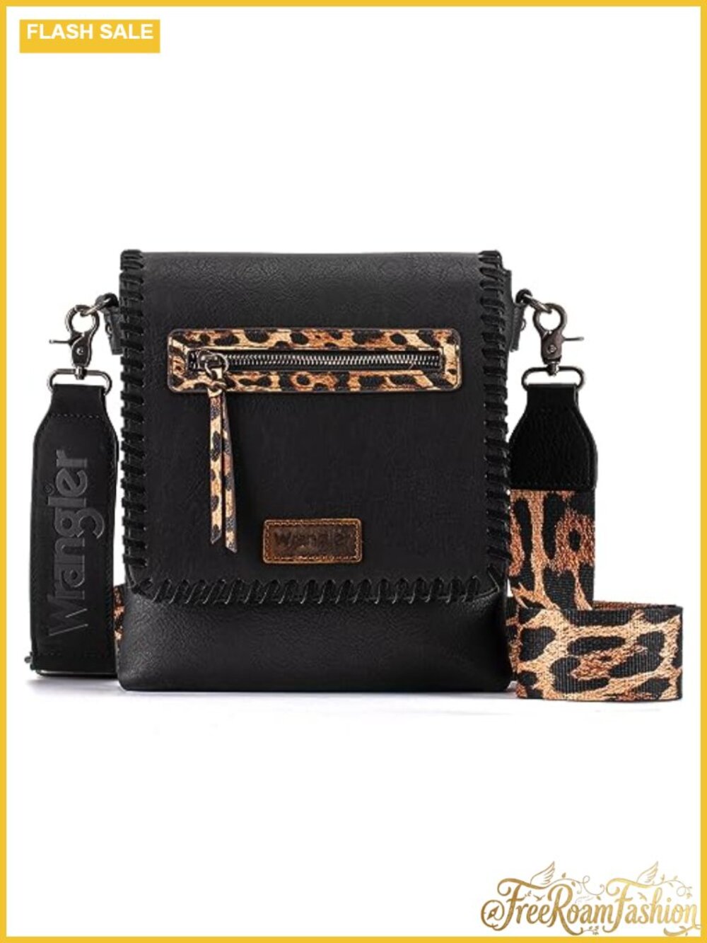 Woven Crossbody Bag Western Shoulder Purse Leopard Strap